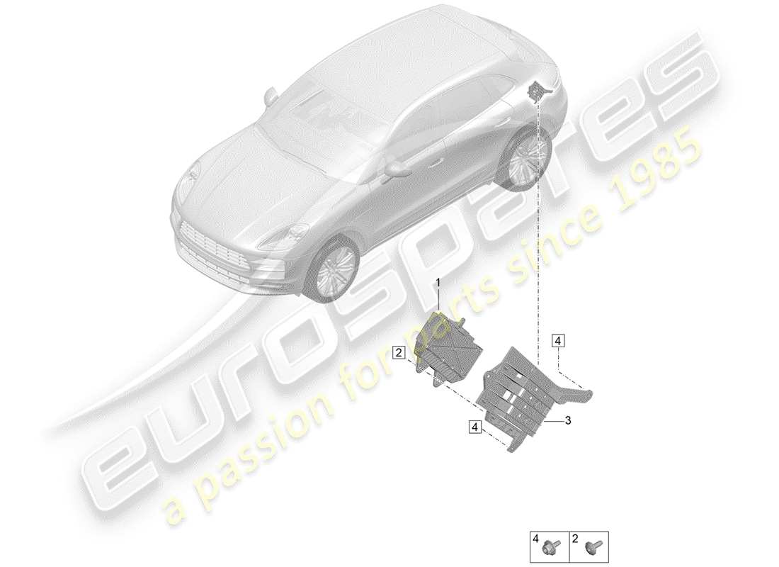 porsche macan (2020) booster for sound system part diagram