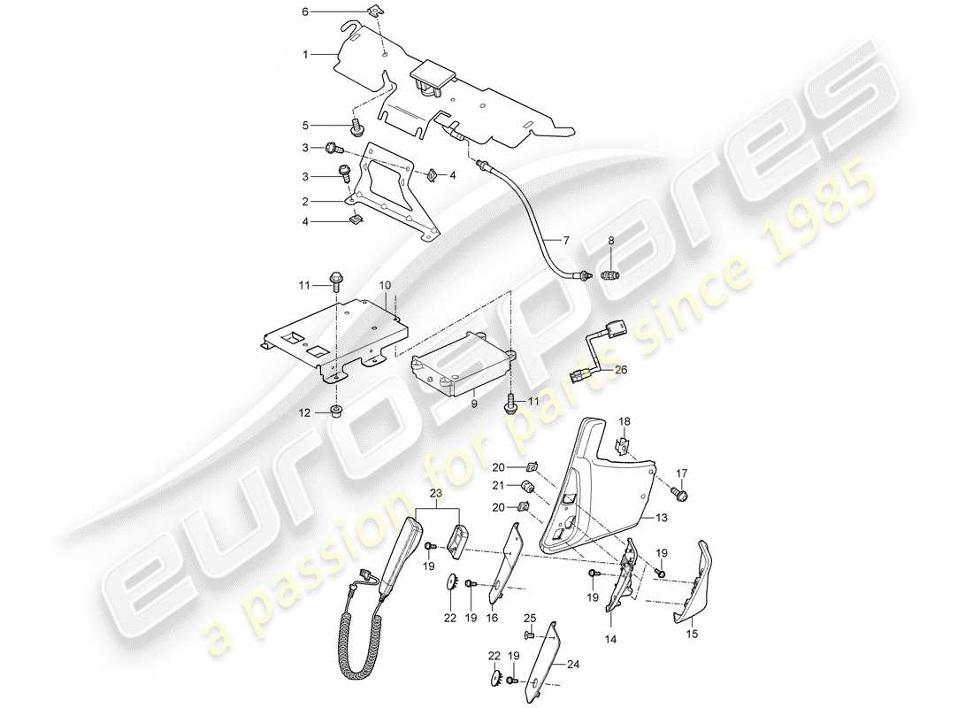 porsche cayman 987 (2008) telephone part diagram