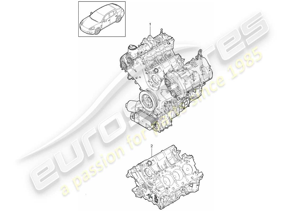 porsche panamera 970 (2010) long block part diagram