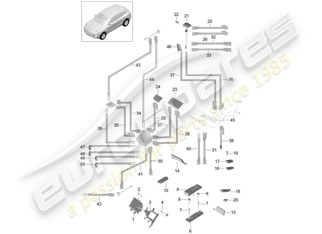 porsche macan (2018) telephone part diagram