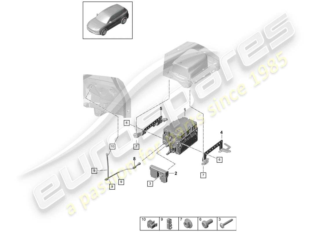 porsche cayenne e3 (2019) power and control electronics- part diagram