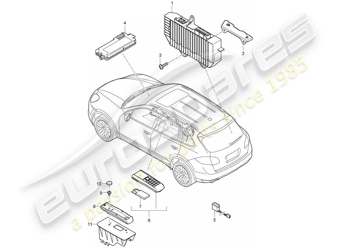 porsche cayenne e2 (2017) amplifier part diagram