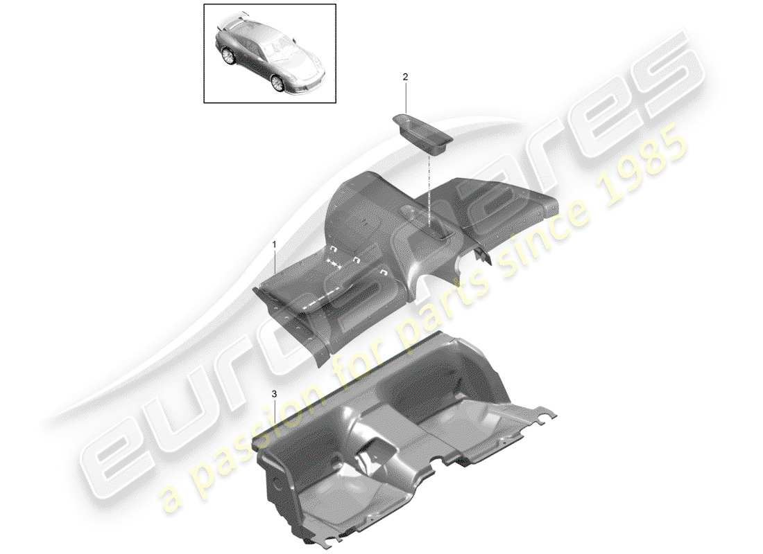 porsche 991r/gt3/rs (2019) cover part diagram