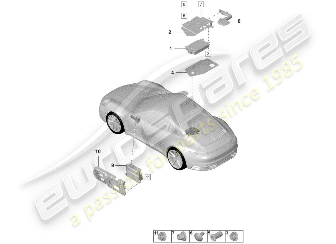 porsche 2020 amplifier part diagram