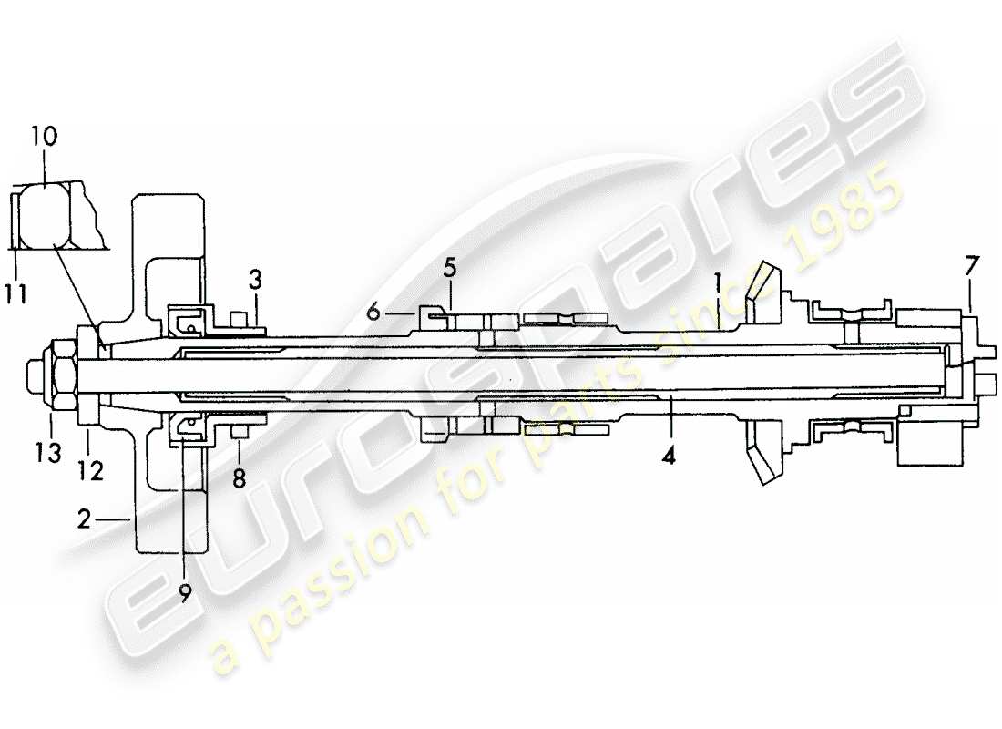 porsche 356b/356c (1965) camshaft - and - flywheel weights - intake - cylinder - 1 + 2 part diagram