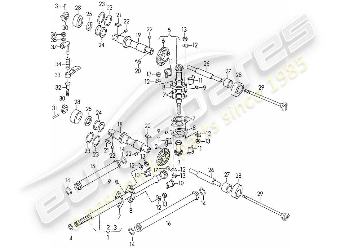 porsche 356/356a (1955) valve control part diagram