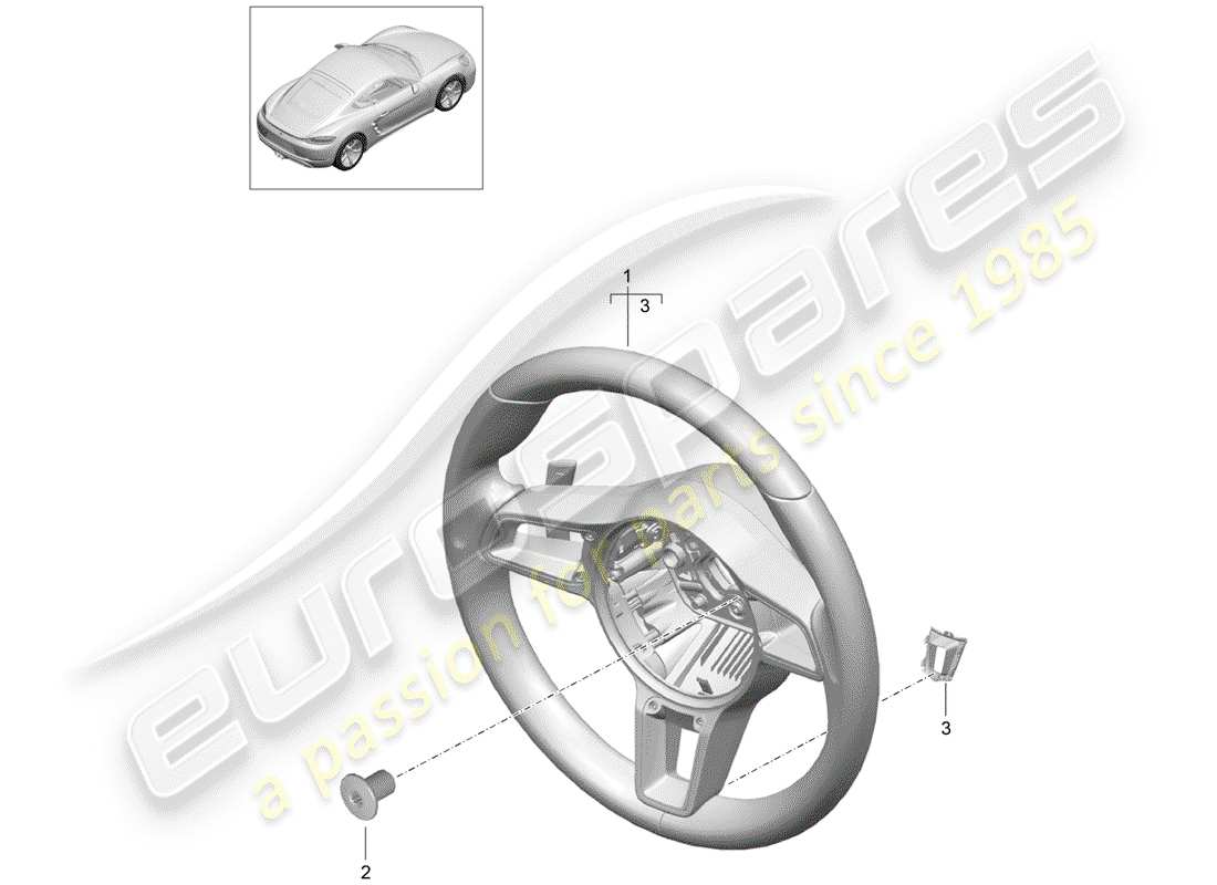 porsche 718 cayman (2020) steering wheel part diagram