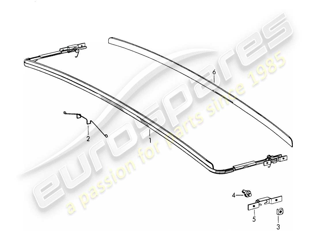 porsche 356b/356c (1961) wind deflector - sunroof - electric part diagram