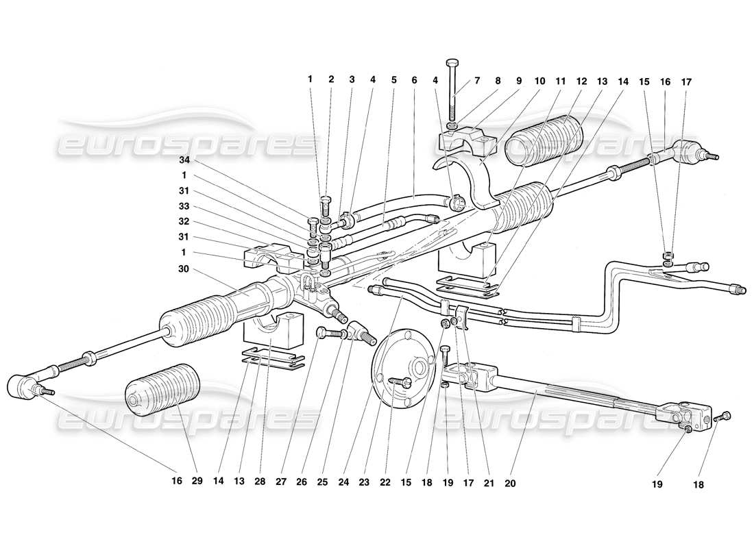 lamborghini diablo sv (1997) steering part diagram