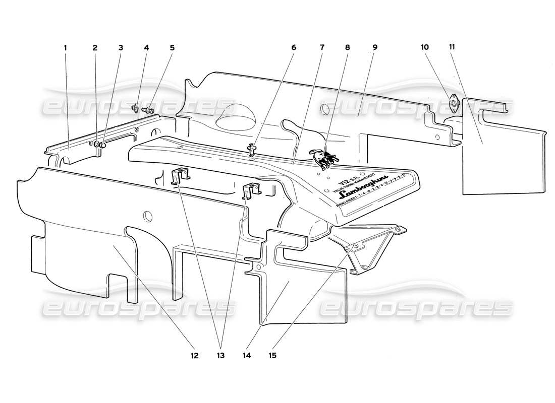 lamborghini diablo sv (1999) engine housing panels part diagram