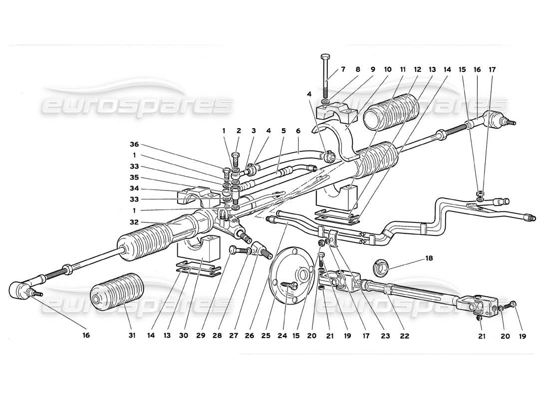 lamborghini diablo gt (1999) steering part diagram