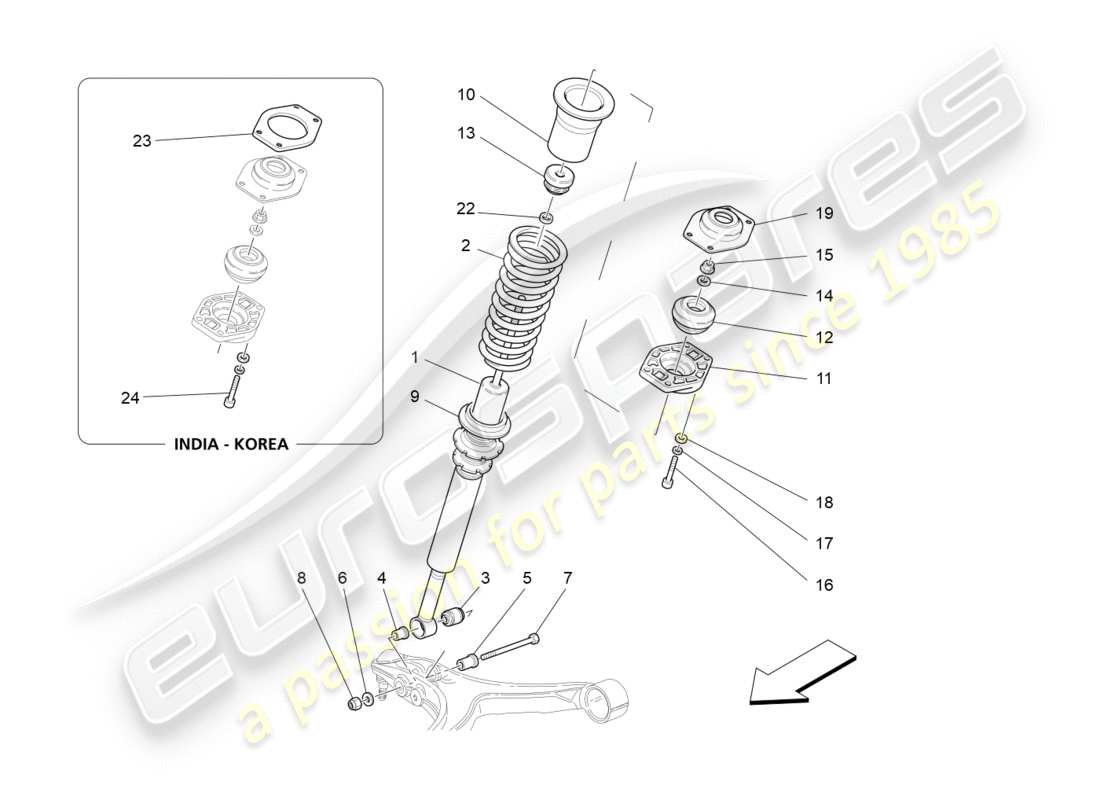 maserati granturismo (2012) front shock absorber devices part diagram