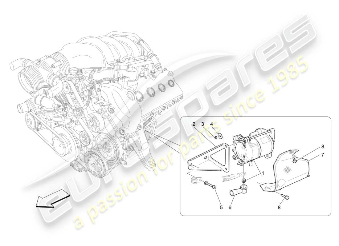 maserati granturismo s (2019) electronic control: engine ignition part diagram