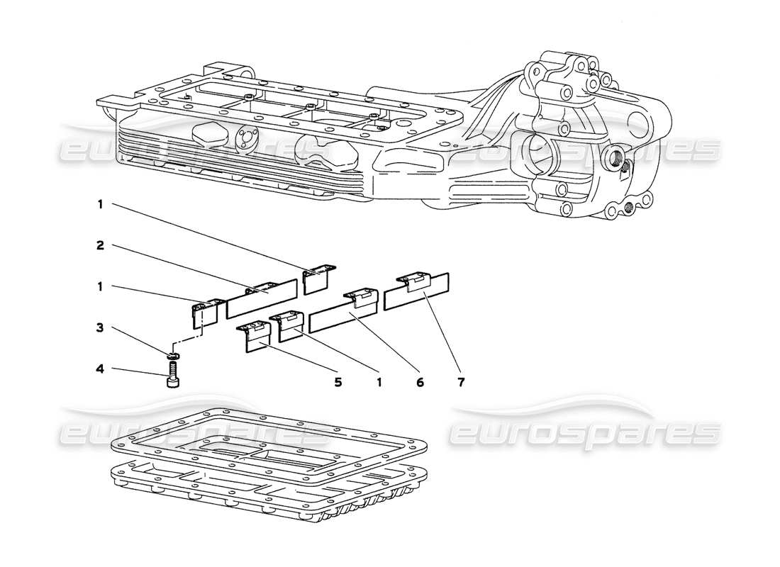 lamborghini diablo 6.0 (2001) oil sump hinged baffles part diagram