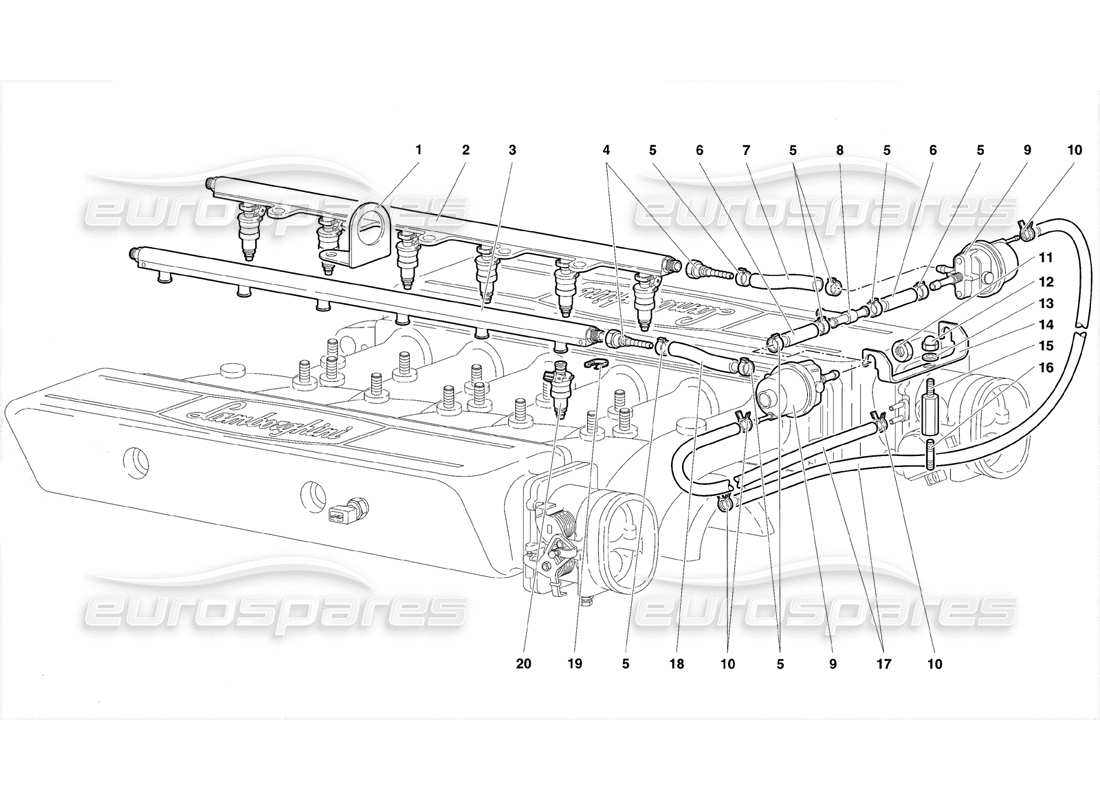 lamborghini diablo se30 (1995) fuel system part diagram