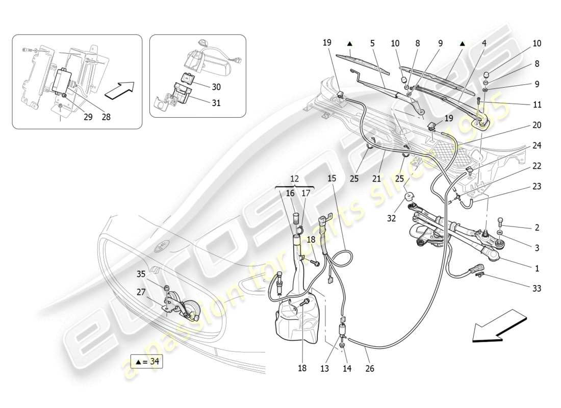 maserati granturismo (2008) external vehicle devices part diagram