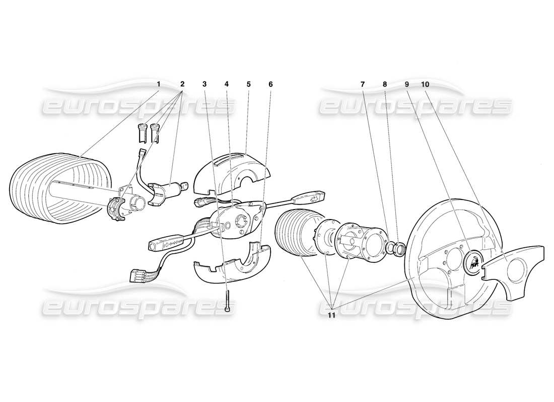 lamborghini diablo se30 (1995) steering part diagram