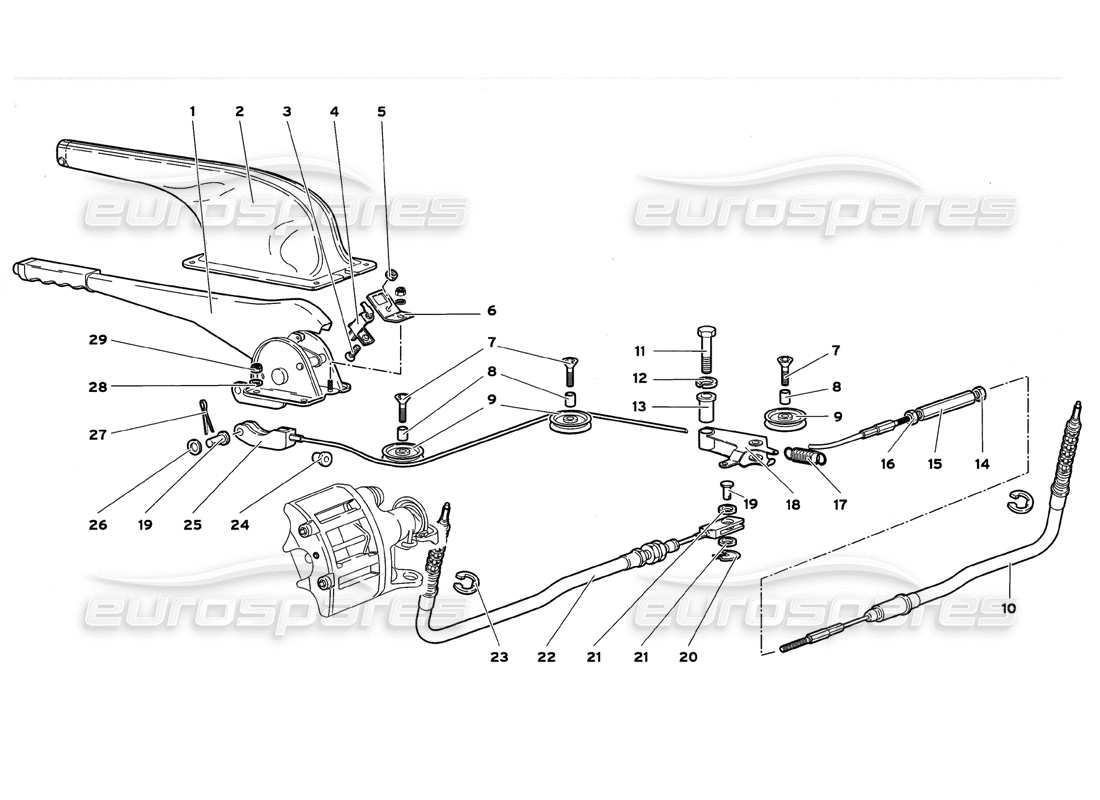 lamborghini diablo gt (1999) handbrake part diagram