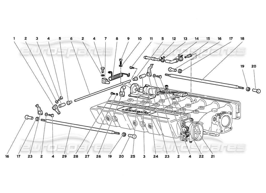 lamborghini diablo 6.0 (2001) accelerator cables part diagram