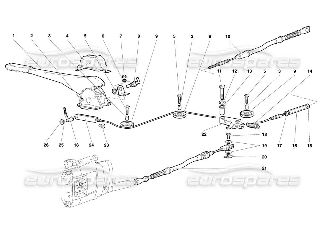 lamborghini diablo se30 (1995) handbrake part diagram