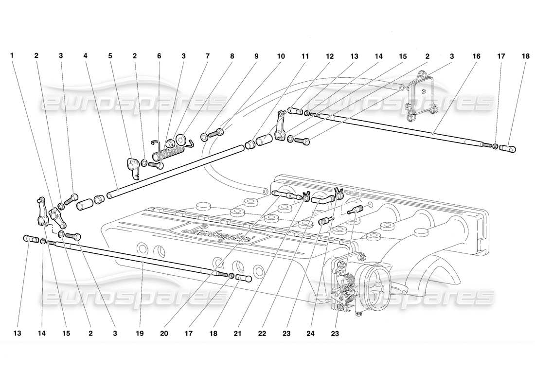 lamborghini diablo se30 (1995) accelerator cables part diagram