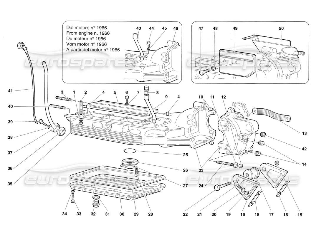 lamborghini diablo roadster (1998) oil sump part diagram