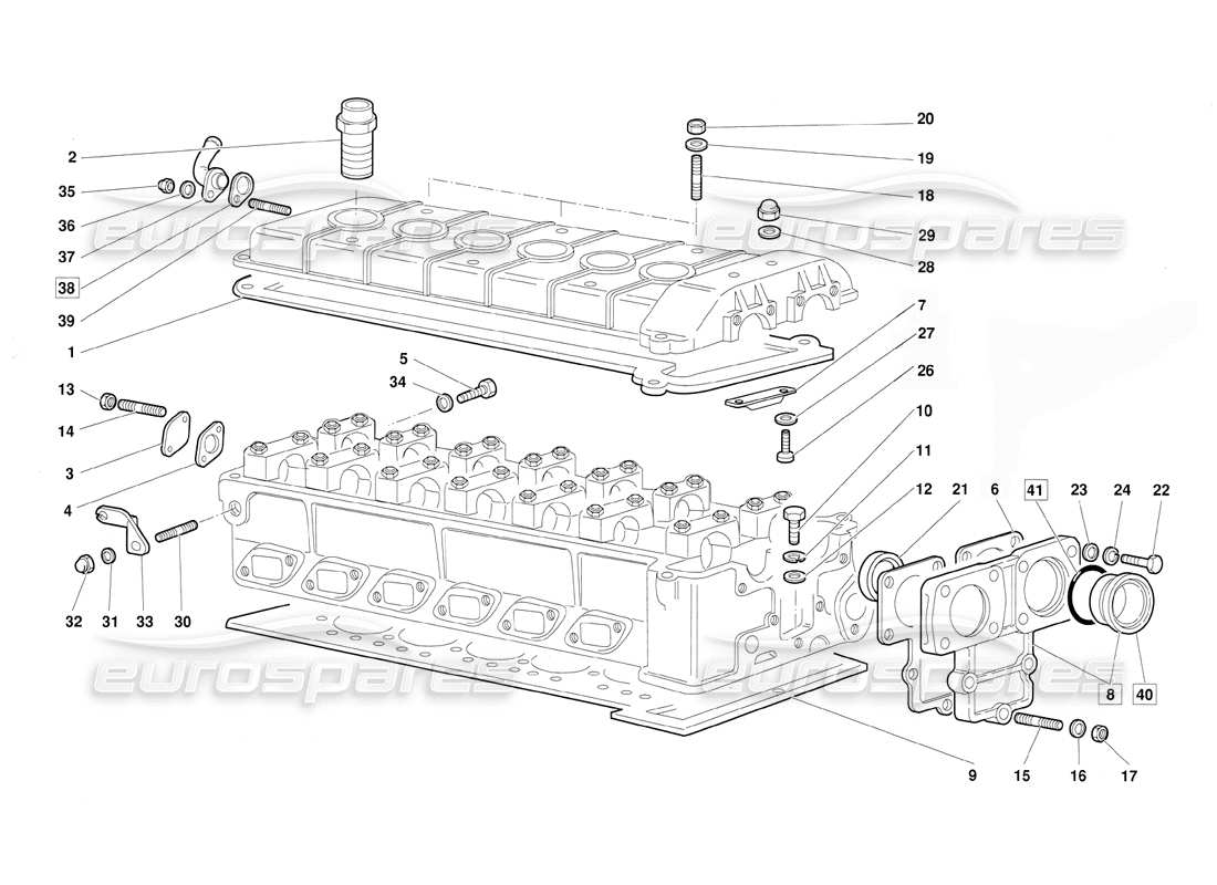 lamborghini diablo (1991) accessories for right cylinder head (valid for june 1992 version) part diagram