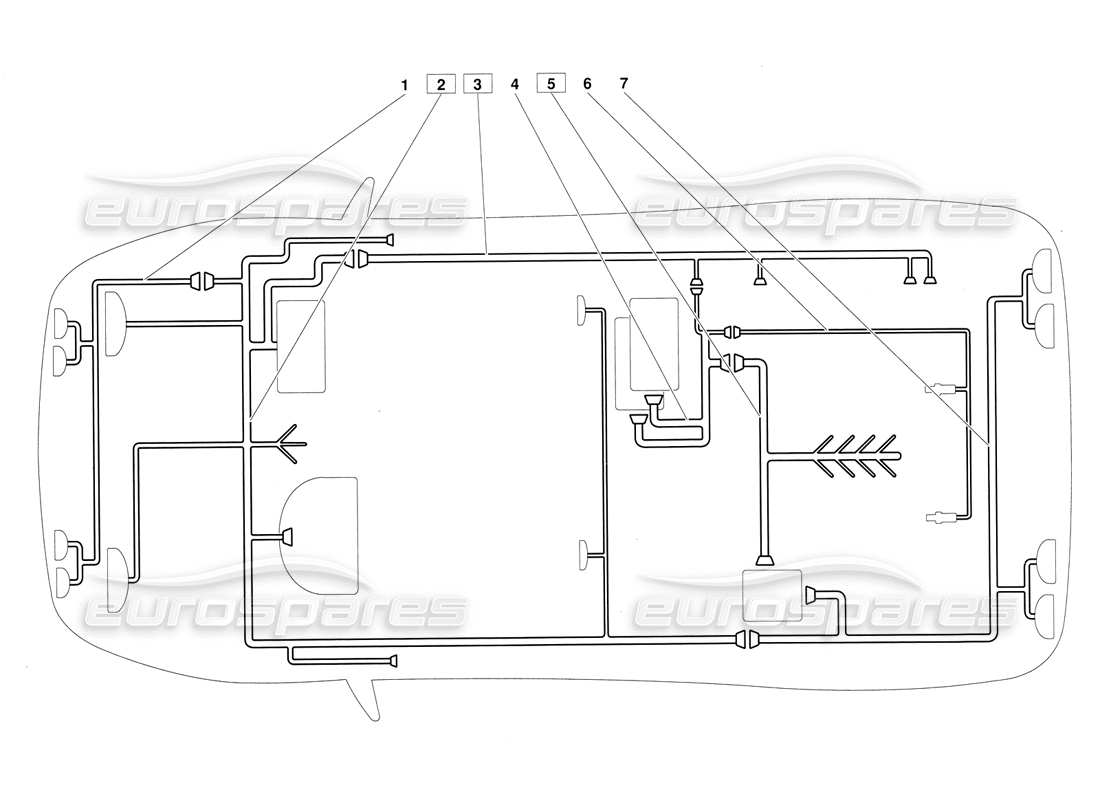 lamborghini diablo (1991) electrical system (valid for june 1992 version) part diagram