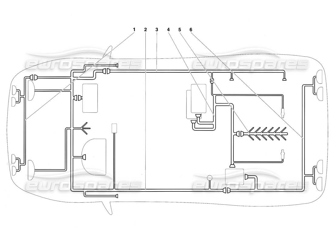 lamborghini diablo se30 (1995) electrical system (from se 080-150) part diagram