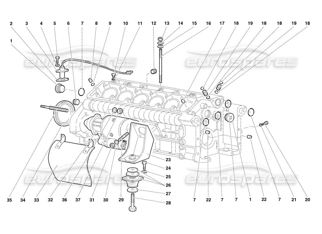 lamborghini diablo sv (1997) crankase part diagram