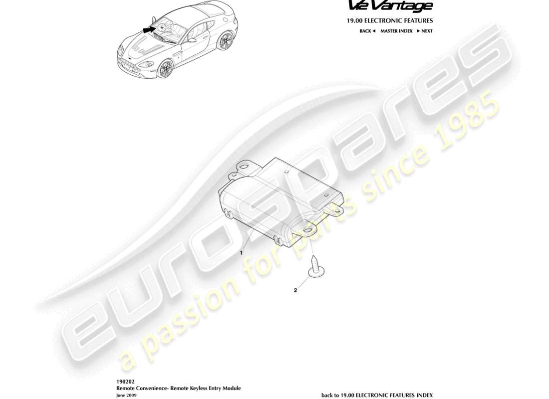 aston martin v12 vantage (2012) rke part diagram