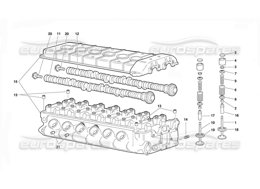 lamborghini diablo (1991) cylinder head, left part diagram