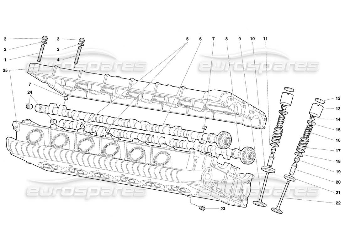 lamborghini diablo se30 (1995) left cylinder head part diagram