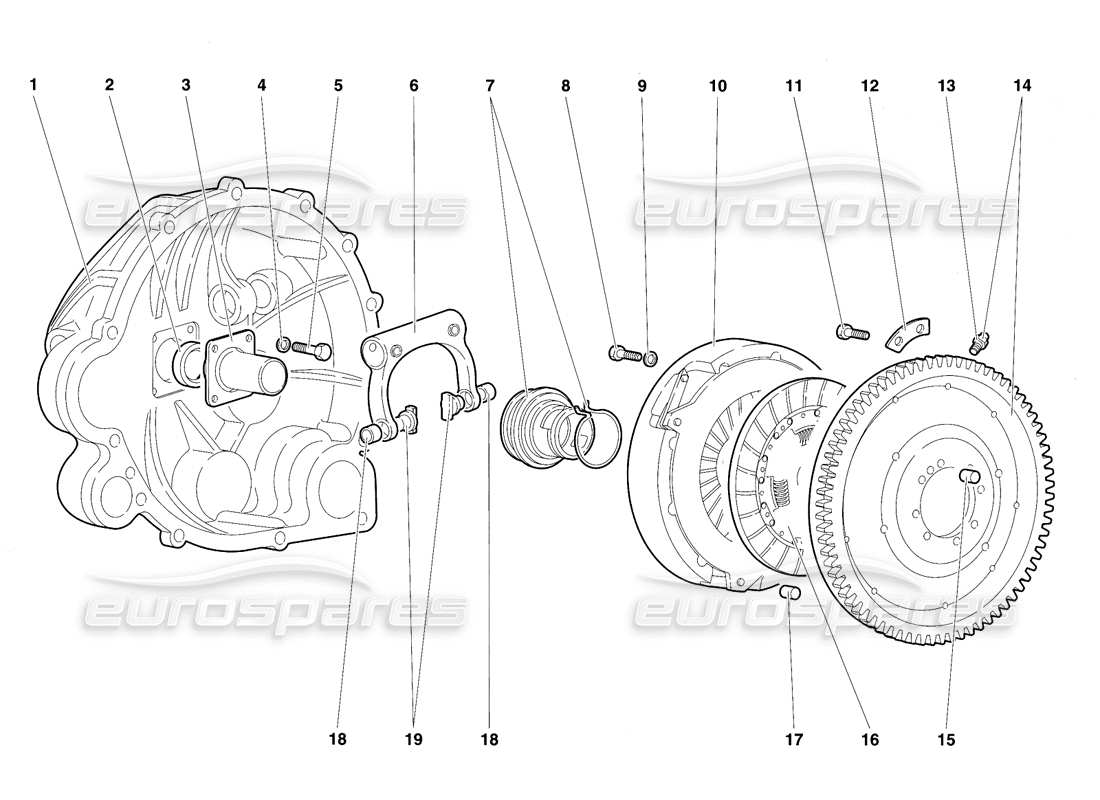 lamborghini diablo se30 (1995) clutch part diagram