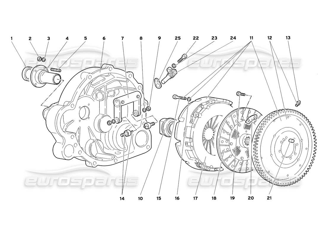 lamborghini diablo sv (1999) clutch part diagram