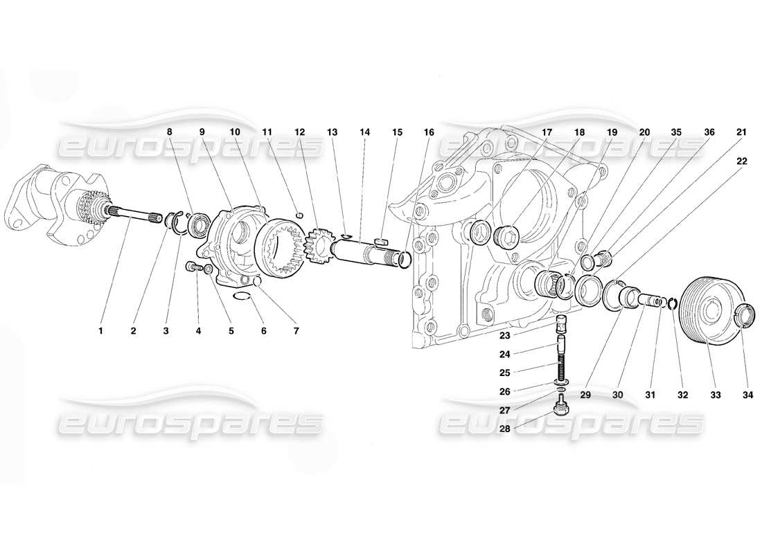 lamborghini diablo se30 (1995) engine oil pump part diagram