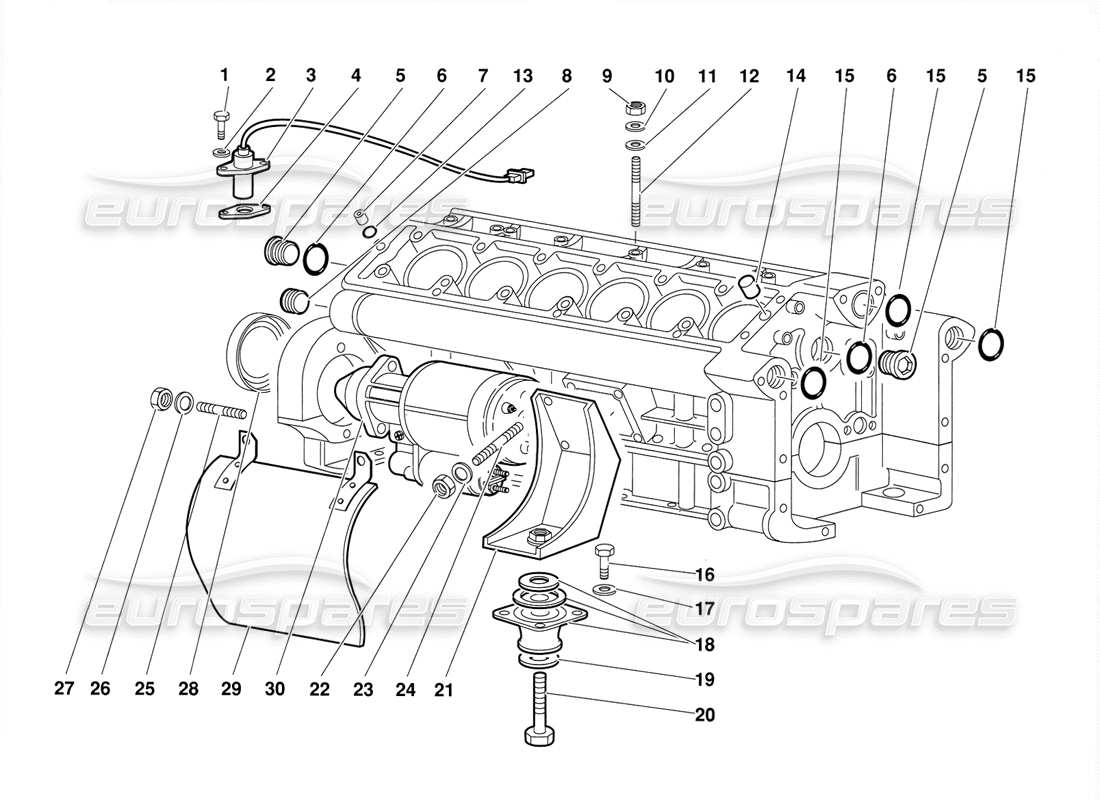 lamborghini diablo (1991) crankcase part diagram