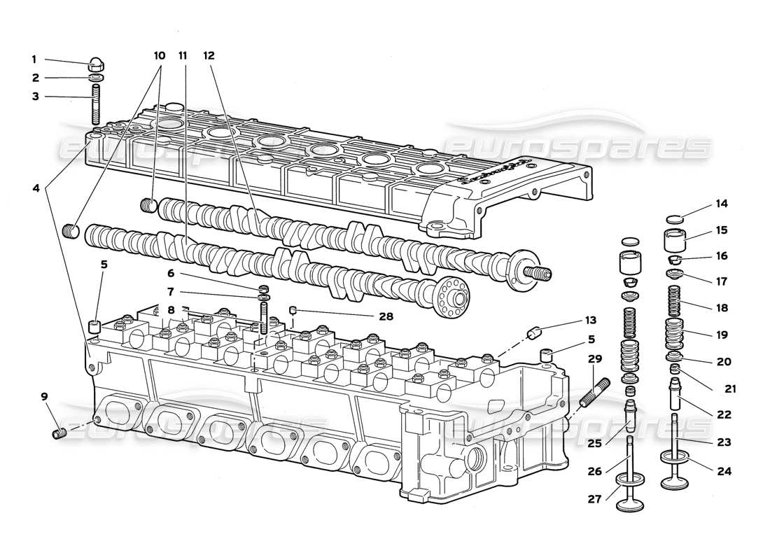 lamborghini diablo gt (1999) right cylinder head part diagram