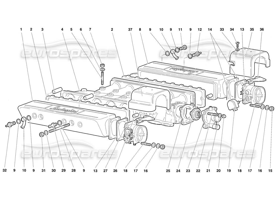 lamborghini diablo sv (1997) intake manifold part diagram