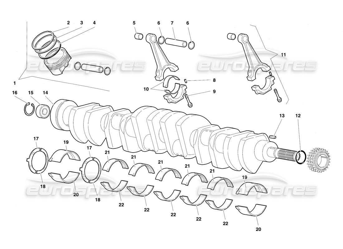 lamborghini diablo sv (1997) crankgears part diagram