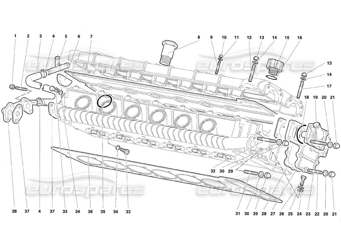 lamborghini diablo se30 (1995) accessories for left cylinder head part diagram