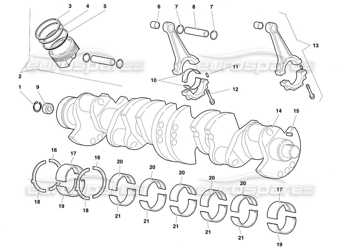 lamborghini diablo se30 (1995) crankgears part diagram