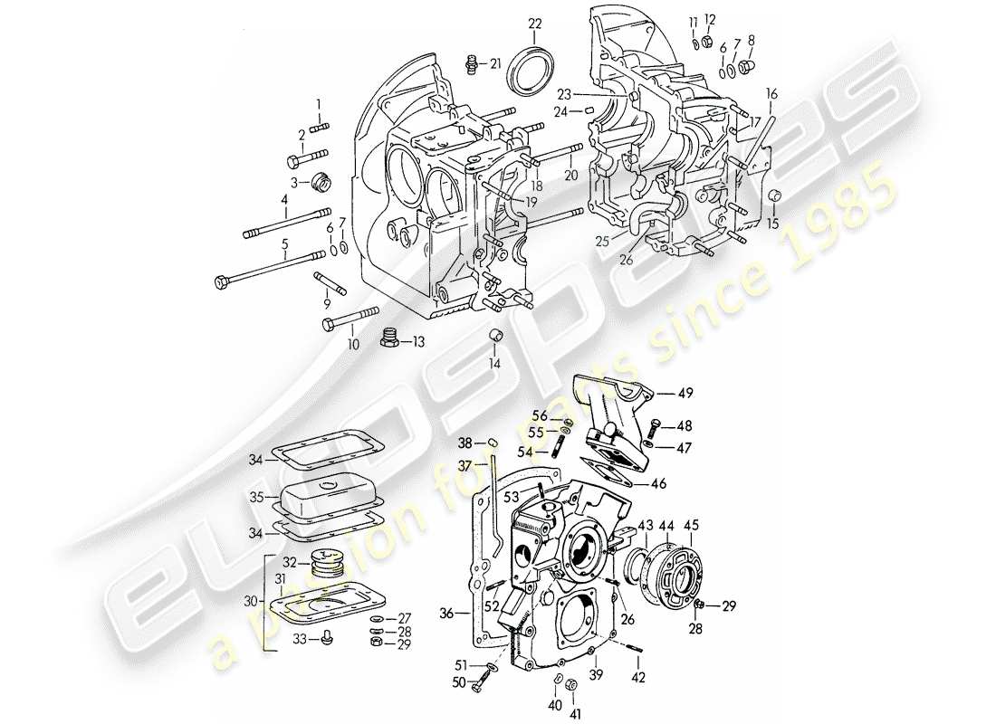 a part diagram from the porsche 356/356a (1953) parts catalogue