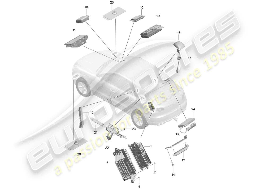 porsche macan (2018) telephone part diagram