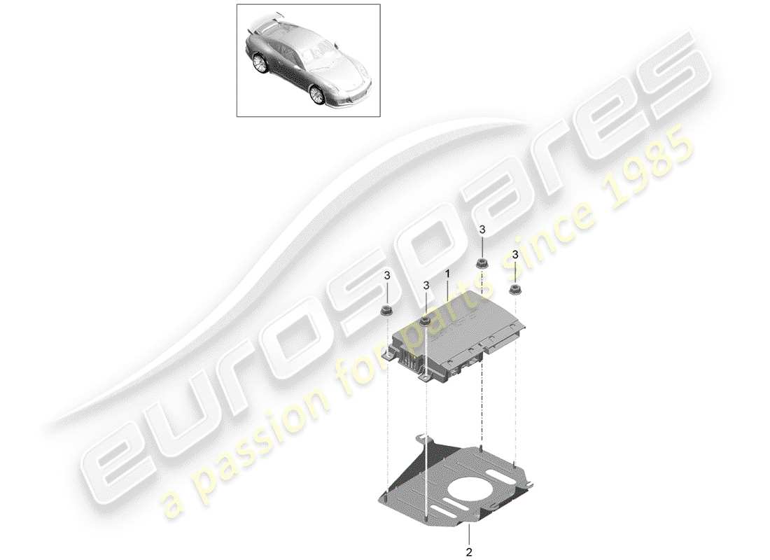 porsche 991r/gt3/rs (2019) amplifier part diagram