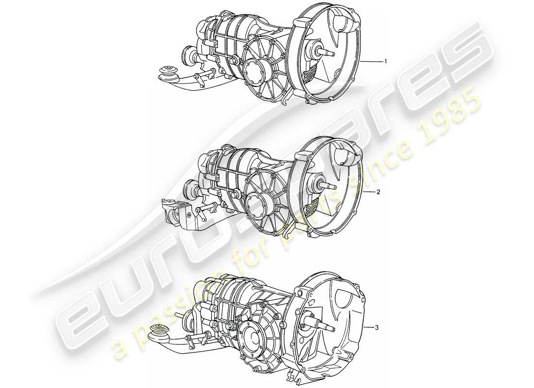 porsche replacement catalogue (1976) manual gearbox part diagram