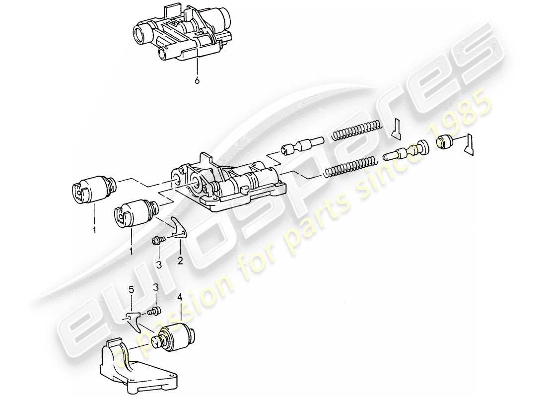 porsche 993 (1994) tiptronic - solenoid valve part diagram