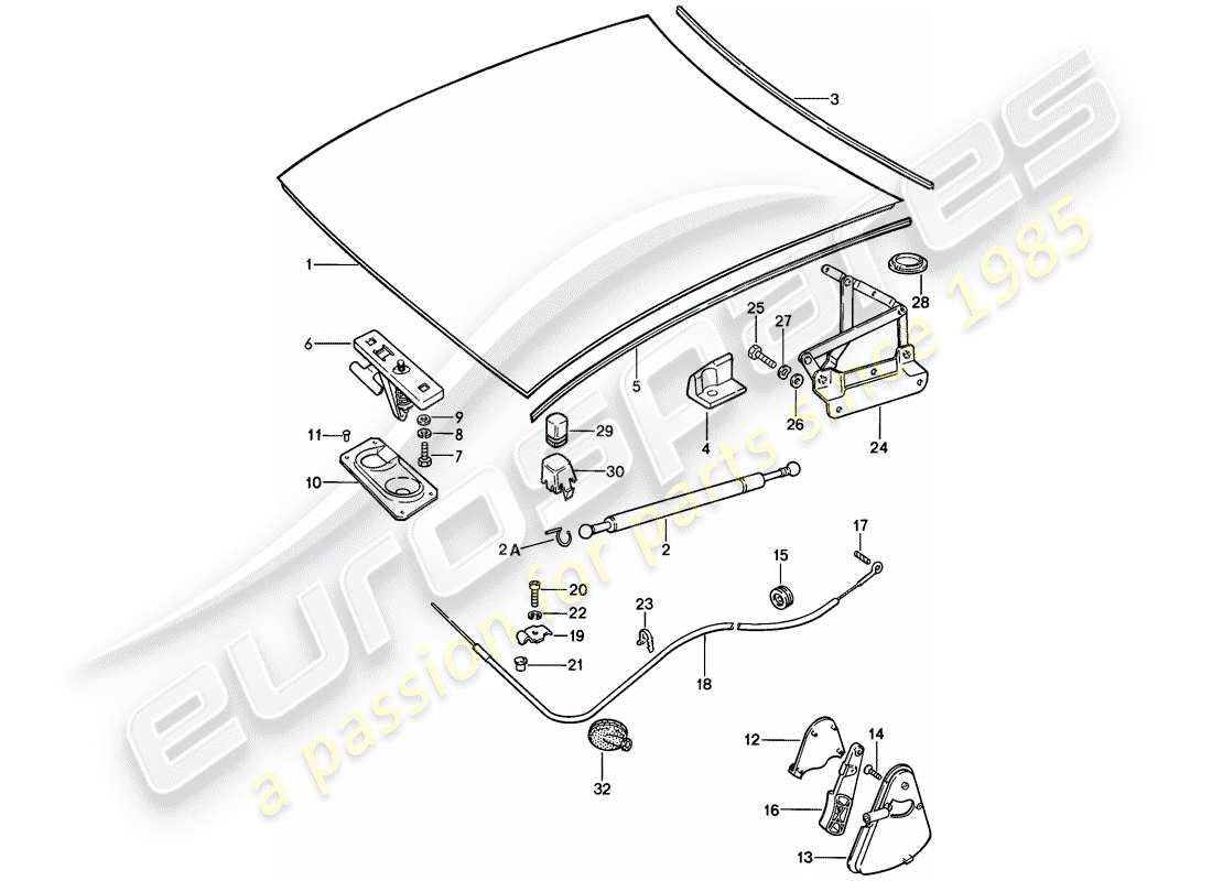 porsche 928 (1980) cover part diagram