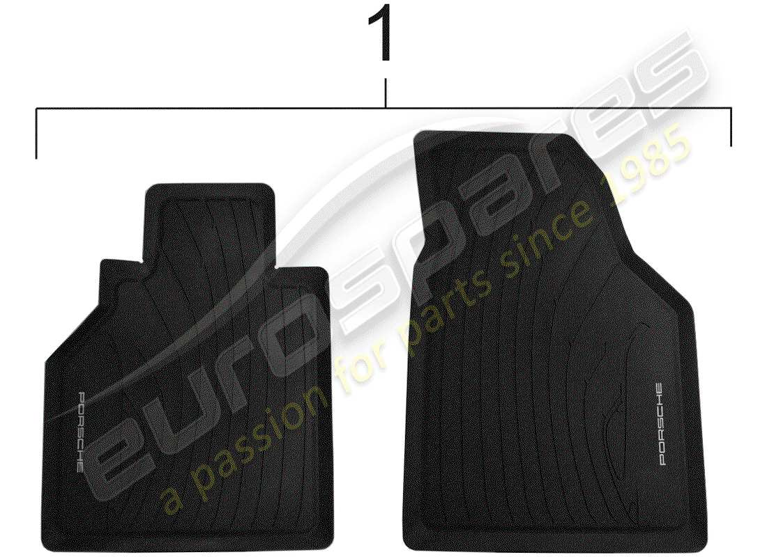 porsche classic accessories (2015) floor mat - luggage compartment liner part diagram