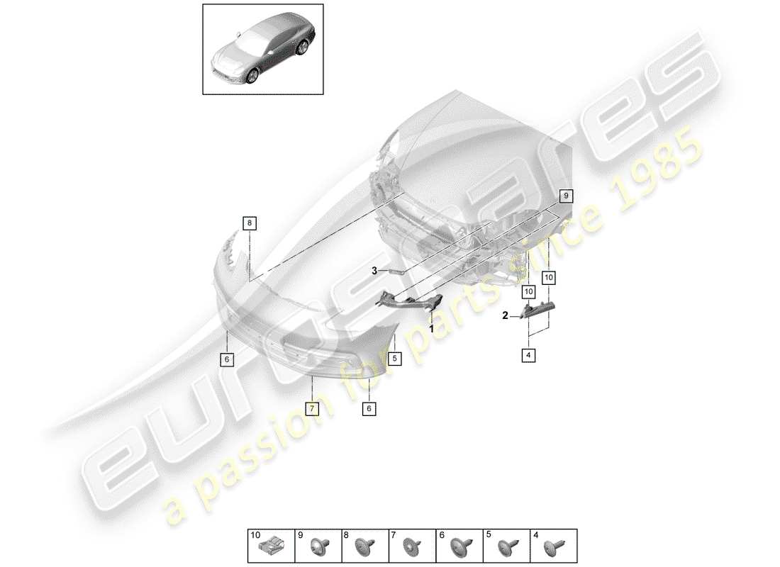 porsche panamera 971 (2018) fasteners part diagram